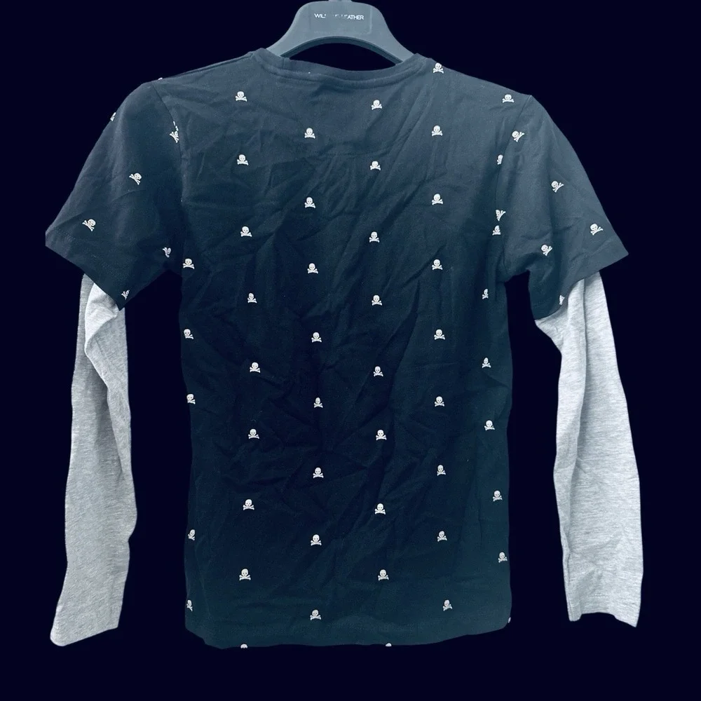 NWT Denim & Flower Trick or Treat Skull Print Long Sleeve T-Shirt Boy Size 11/12